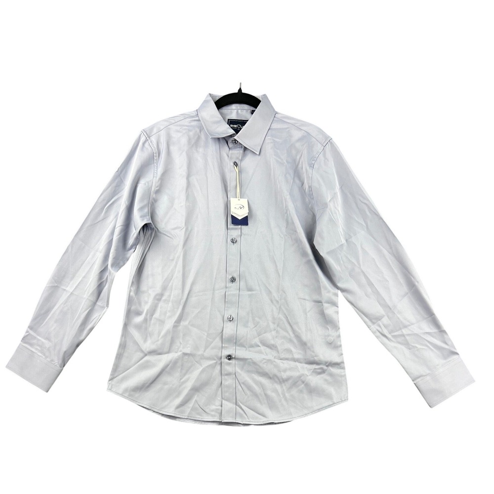 Shield-X Flex Dress Shirt Mens Medium Light Blue Slim Fit NWT Long Sleeve Button
